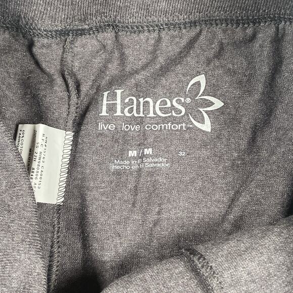 Hanes Womens Med Jersey Shorts w Pockets Drawstring Super Soft 7" Inseam Gray - Picture 2 of 4